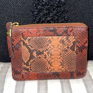 Madewell Snake Embossed Leather Pouch Wallet